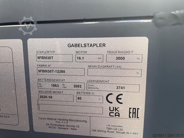 Forklift Toyota 9FBM30T