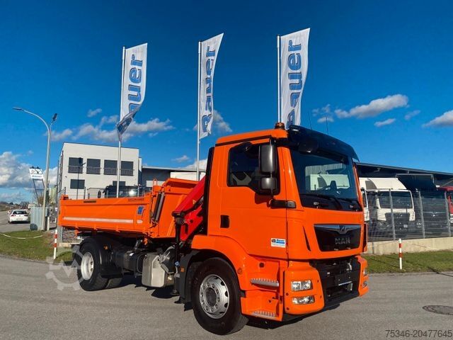 Autokran MAN TGM 15.320/BL/4x2/Meiller/Kipper/Kran/Nur 19 tkm