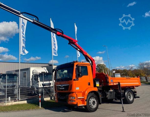 Dreiseitenkipper LKW MAN TGM 15.320/BL/4x2/Meiller/Kipper/Kran/Nur 19 tkm