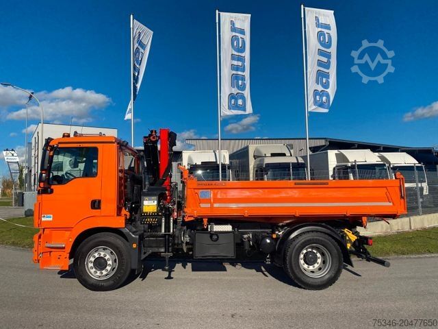 Dreiseitenkipper LKW MAN TGM 15.320/BL/4x2/Meiller/Kipper/Kran/Nur 19 tkm