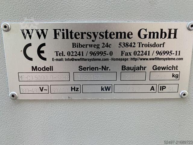 Mechanisch combifilter W+W Filtersystem GmbH ME-CO 5000 D-SF-F8