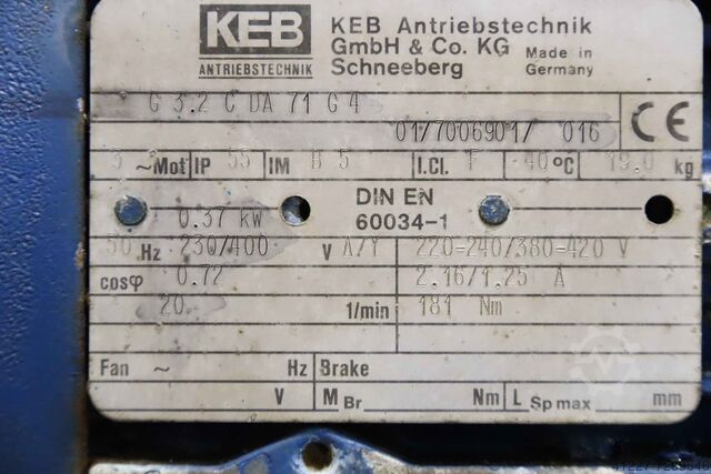 Getriebemotor 0,37 kW 20 U/min KEB G 3.2 C DA 71 G 4