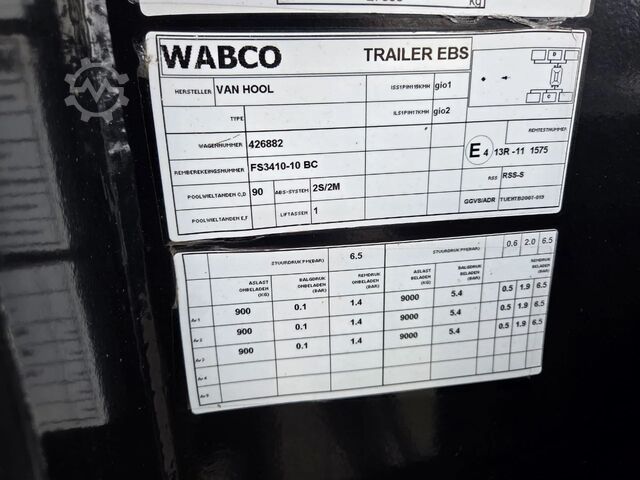 Konteyner taşımacılığı Van Hool 3-ASSIGE OPLEGGER A3C002  20/30 FT ADR trailer.