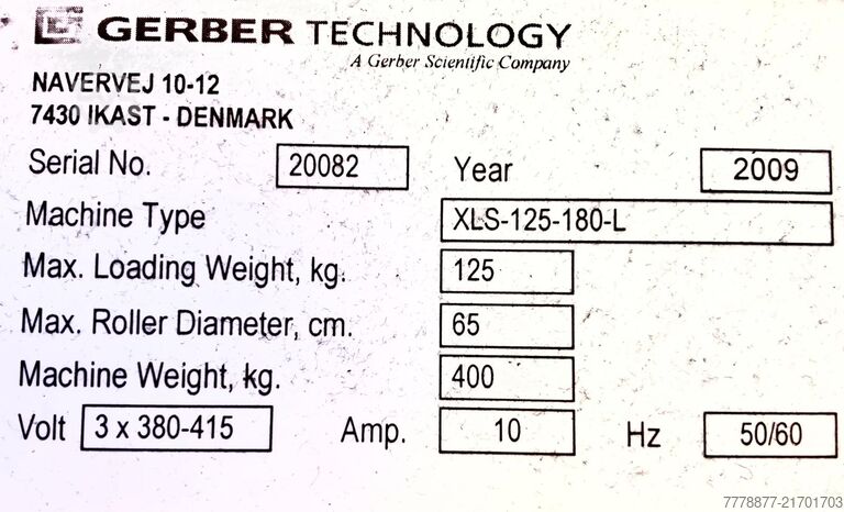 GERBER XLS-125 automatisk tygläggare Gerber XLS-125-180-L