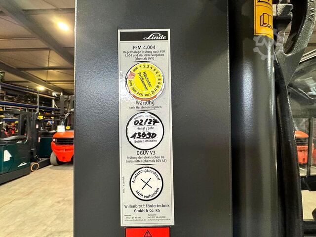 2018 Service + UVV 02/2027 12.087 timer Linde E25L