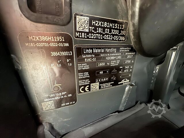 Baterija 05/2026, servis + UVV 06/2027 Linde E16-02