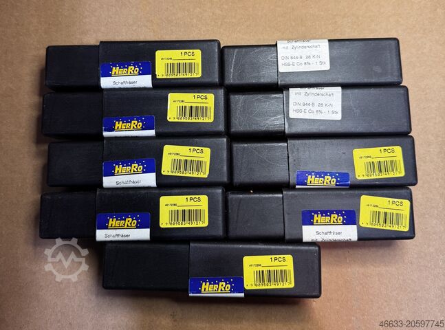 4 Schrupp-, 9 Schaftfräser HSS neu Ø 25