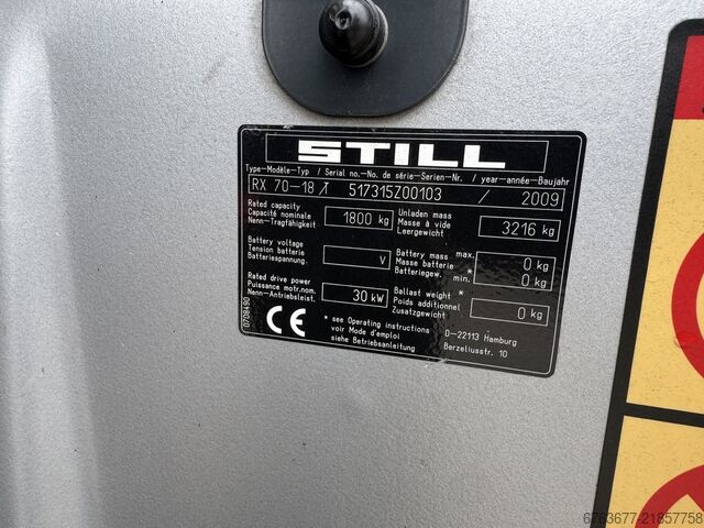 Still RX 70-18 Triplo 470 volný zdvih / boční posuv / 4. funkce LPG 2009 STILL RX 70-18 Triplo 470 Freelift / Sideshift / 4e Functie LPG 2009