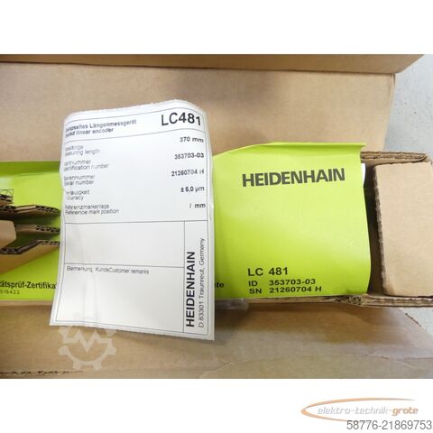 Componente Heidenhain LC 481 ML 370 mm ID: 353 703-03 SN:21260704H + AE LC 481 - ungeb.! -