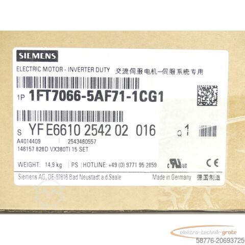 Control unit Siemens 1FT7066-5AF71-1CG1 Synchronmotor SN:YFE6610254202016 - ! -