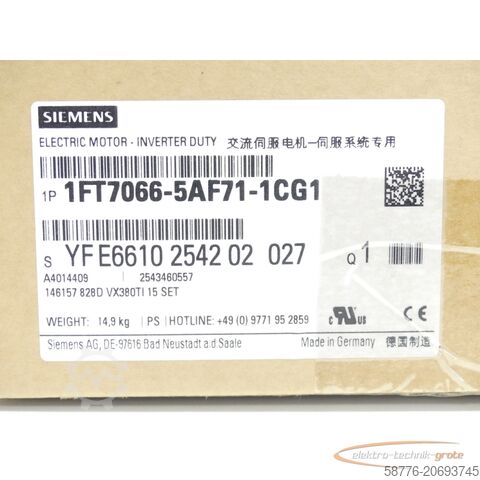 Siemens Motor Siemens 1FT7066-5AF71-1CG1 Synchronmotor SN:YFE6610254202027 - ! -