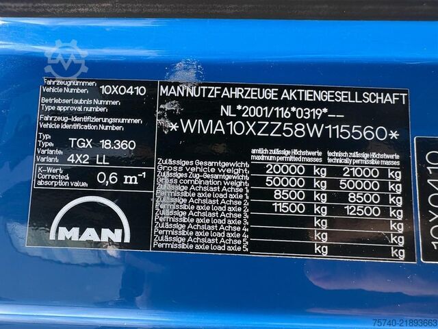 Maleta MAN TGS 18.360 + ISOLATION FABRIC INCL ENGINE + BDF...