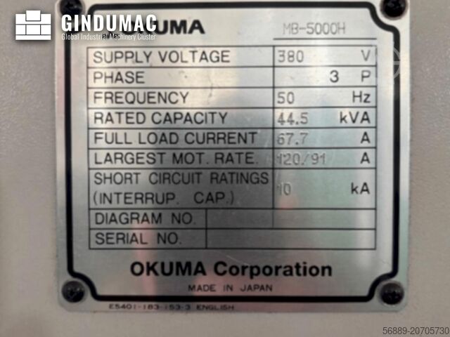 Centrul de prelucrare orizontală Okuma MB 5000H