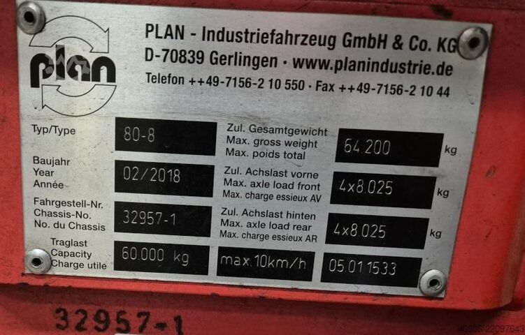 Nehéz-teher pótkocsi PLAN - Típus 80-8 Plan Type 80-8