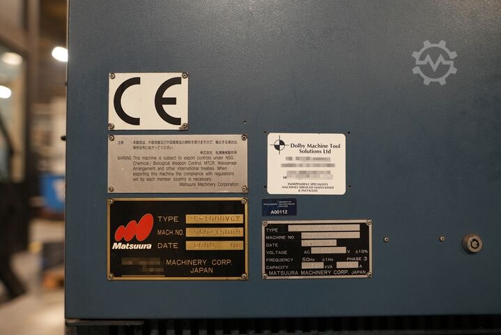 Usinagem vertical de 5 eixos MATSUURA 1000 MC1000