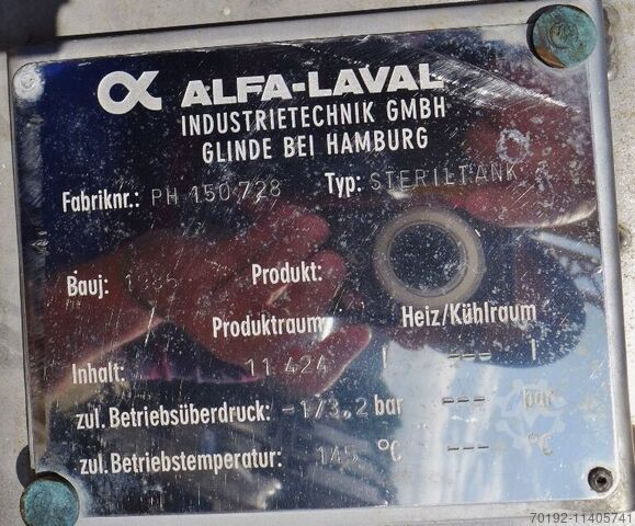 11424 liter koelbaar drukvat / steriele tank gemaakt van V2A  
