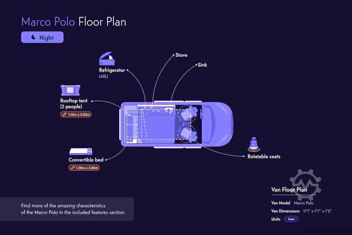 τροχόσπιτο αυτοκινούμενο Mercedes Marco Polo 250d | Camper di lusso | 2 posti letto | Cucina