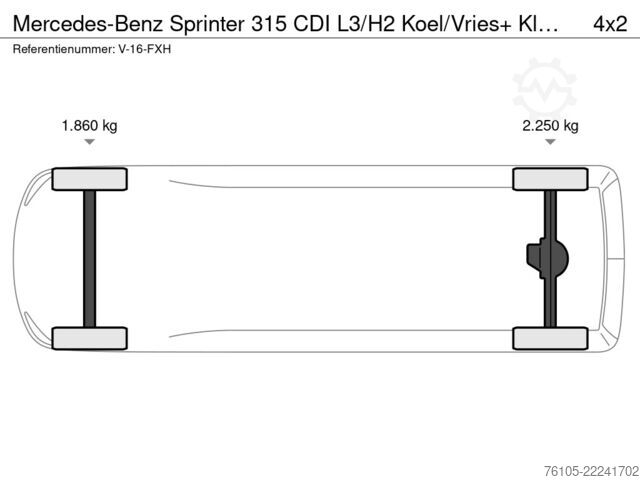 Rashladni kombi Mercedes-Benz Sprinter 315 CDI L3/H2 Koel/Vries+ Klep Bi-Temp