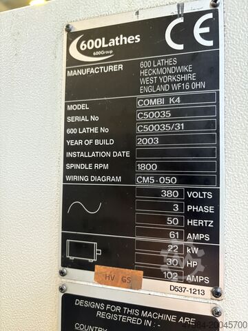 Torno - controlado por ciclo COLCHESTER COMBI K4 R/600