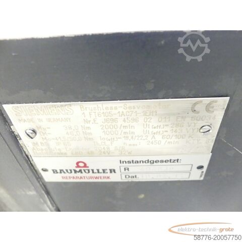 Unité de contrôle Siemens 1FT6105-1AC71-1EH1 Synchronservomotor SN:EJ696459602011