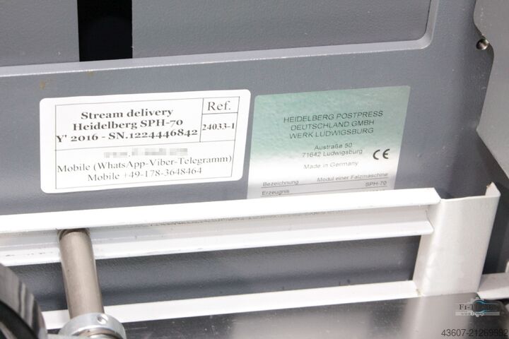 Schuppenauslage mit Presseinrichtung / Stream delivery with pressing device Heidelberg SPH-70 Heidelberg SPH-70