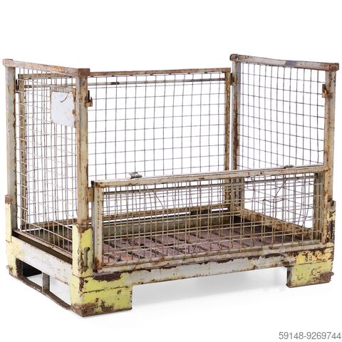 Gebrauchte Gitterbox stapelbar und einklappbar 1 Klappe an 1 Langseite, L: 1200, B: 800, Kruizinga 98-6346GB
