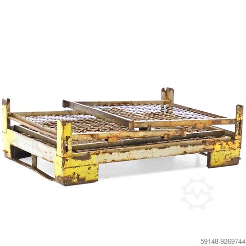 Gebrauchte Gitterbox stapelbar und einklappbar 1 Klappe an 1 Langseite, L: 1200, B: 800, Kruizinga 98-6346GB