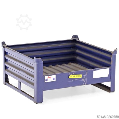 Gebrauchte Stapelboxen Stahl feste Konstruktion Stapelbehälter 1 Langseite halb hoch, L: Kruizinga 98-6378GB