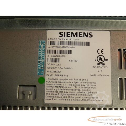 Komponente Siemens 6AV7861-3TB00-1AA0 Simatik Flat Panel - gebraucht Top Zustand -