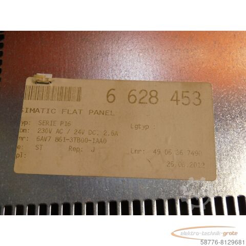 Siemens komponent Siemens 6AV7861-3TB00-1AA0 SN: LBW6002743 Simatik Flat Panel - gebraucht Top Zustand -