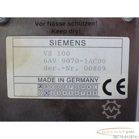 Komponenta Siemens Siemens 6AV9070-1AC00 Bedienkanalverlängerung VS 100 E Stand A01 in geöffneter OVP