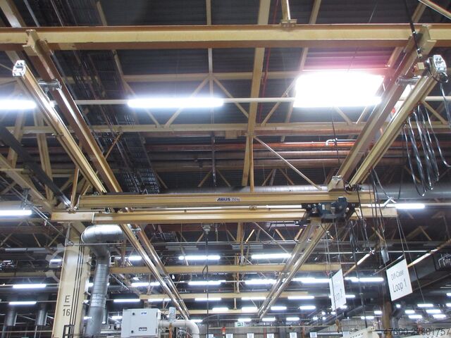Kranhimmel Kran Hallenkran Kranbahn Abus HB Kranbahn Kran 250KG 19x4m + Zub Abus ZHB HB160 250Kg Hängekranbahn