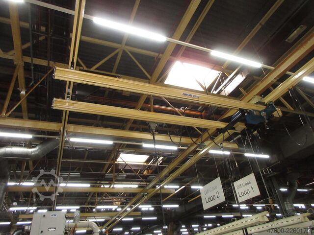 Kranhimmel Kran Hallenkran Kranbahn Abus HB Kranbahn Kran 250KG 19x4m + Zub Abus ZHB HB160 250Kg Hängekranbahn