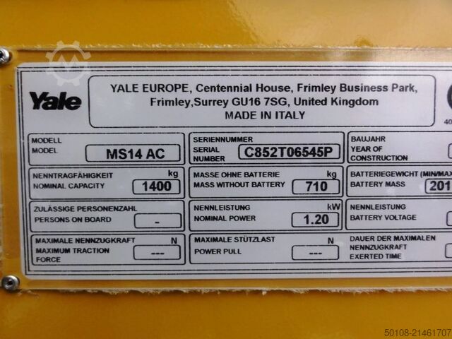 Wózek podnośnikowy ręczny Yale MS 14 IL