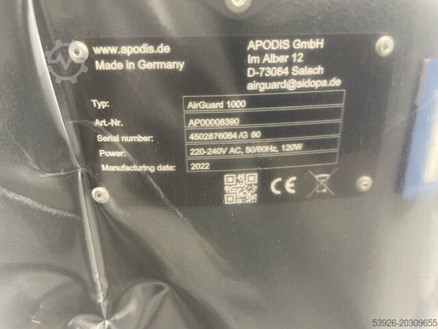 Purificador de ar Apodis AIR GUARD 1000 new