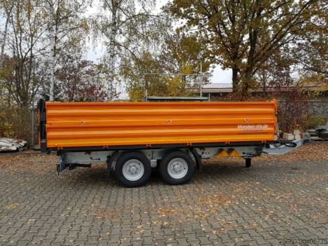 Rimorchio ribaltabile Möslein TTD13- BA Orange  13 t Tandem Kipper Tiefladermit Bordwand- Aufsatz-- Neufahrzeug --
