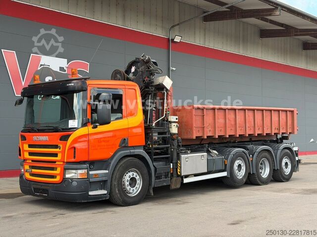 Camion benne à bras amovible SCANIA R 380 HIAB-Ladekran und ARK, Liftachsen 2+4