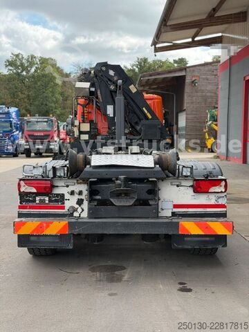 Camion benne à bras amovible SCANIA R 380 HIAB-Ladekran und ARK, Liftachsen 2+4