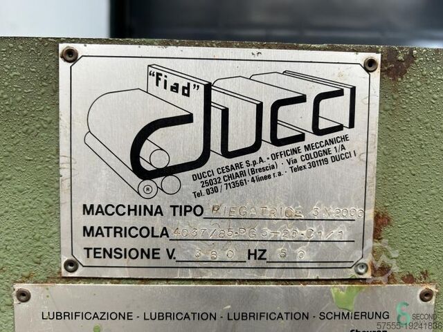 Vouwbanken Ducci Piegatrice 3x2000 2001 Ducci