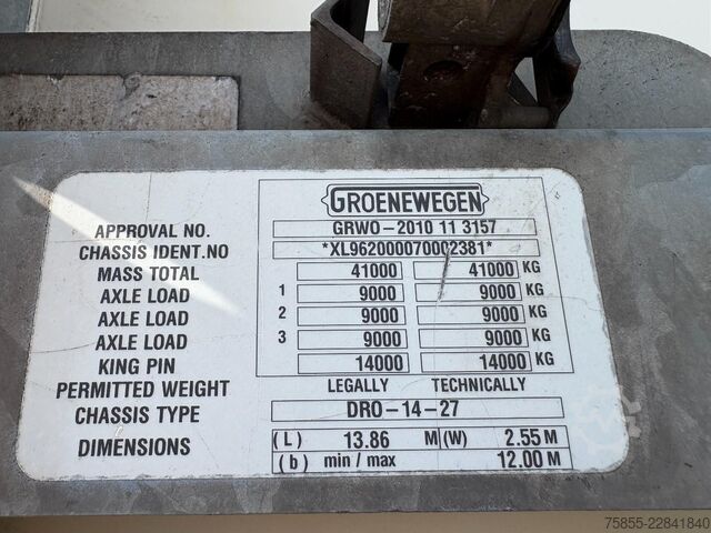 Valigia Groenewegen DRO-14-27 3-Axle Box / BPW Axles / NL Trailer