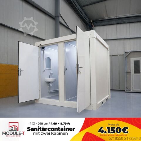 Container sanitaire 3,83 m² | 268×143 cm Module T Germany GmbH Sanitärcontainer 2 Kabinen kaufen NEU