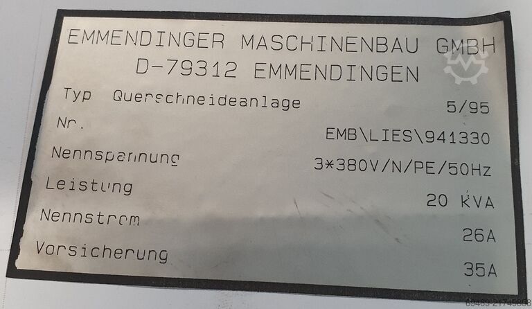 Tekercsből formátumokra / méretre vágva Emmendinger Querschneidemaschine