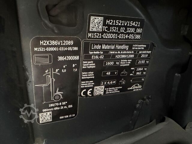 21/2021 Serwis + UVV 09/2027 15.008 mth Linde E16L