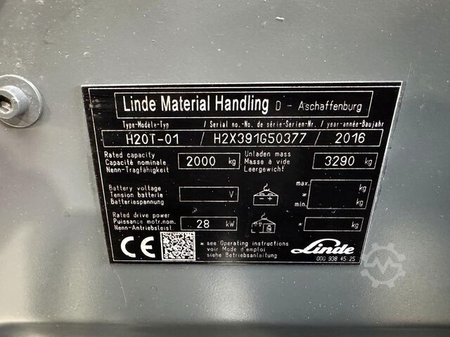 016 UVV 09/2027 6.836 heures Linde H20T