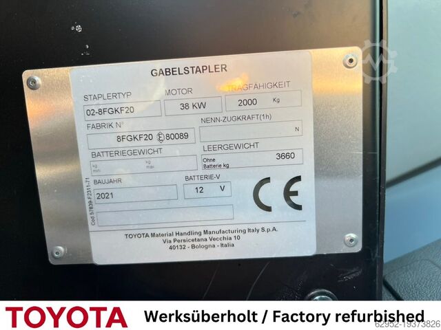 LPG gaffeltrucks Toyota 02-8 FGKF 20