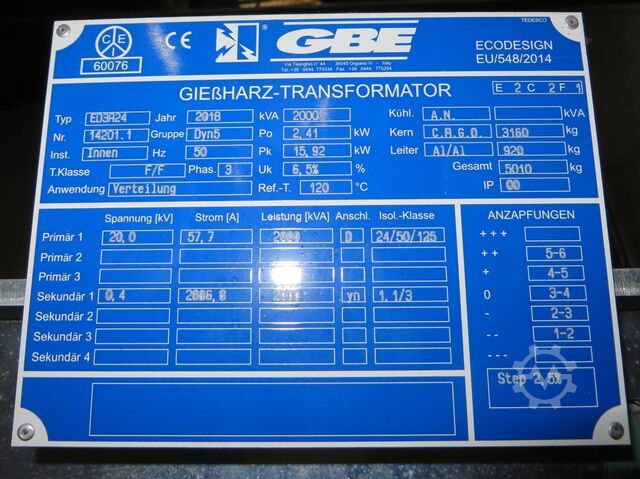 GBE Gießharz ED3R24.2000 kVA Öko1