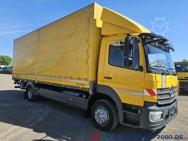 Plattewagen met zeil Mercedes-Benz Atego 1227 Plane Spriegel LBW BÄR 1.500 Kg + AHK