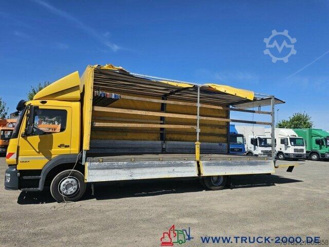 Plattewagen met zeil Mercedes-Benz Atego 1227 Plane Spriegel LBW BÄR 1.500 Kg + AHK