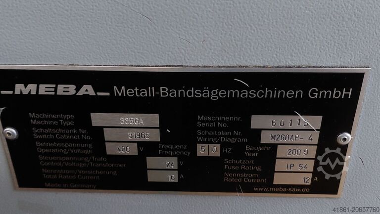 Tvåpelarstyrd automatisk gersåg med bandsåg MEBA
