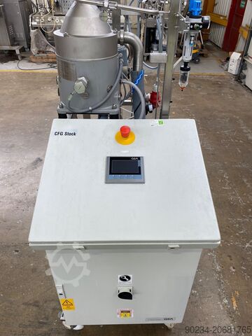 Gebruikte GEA Westfalia model FSD 1-06-107 centrifuge met roestvrijstalen schijventrommel GEA FSD 1-06-107